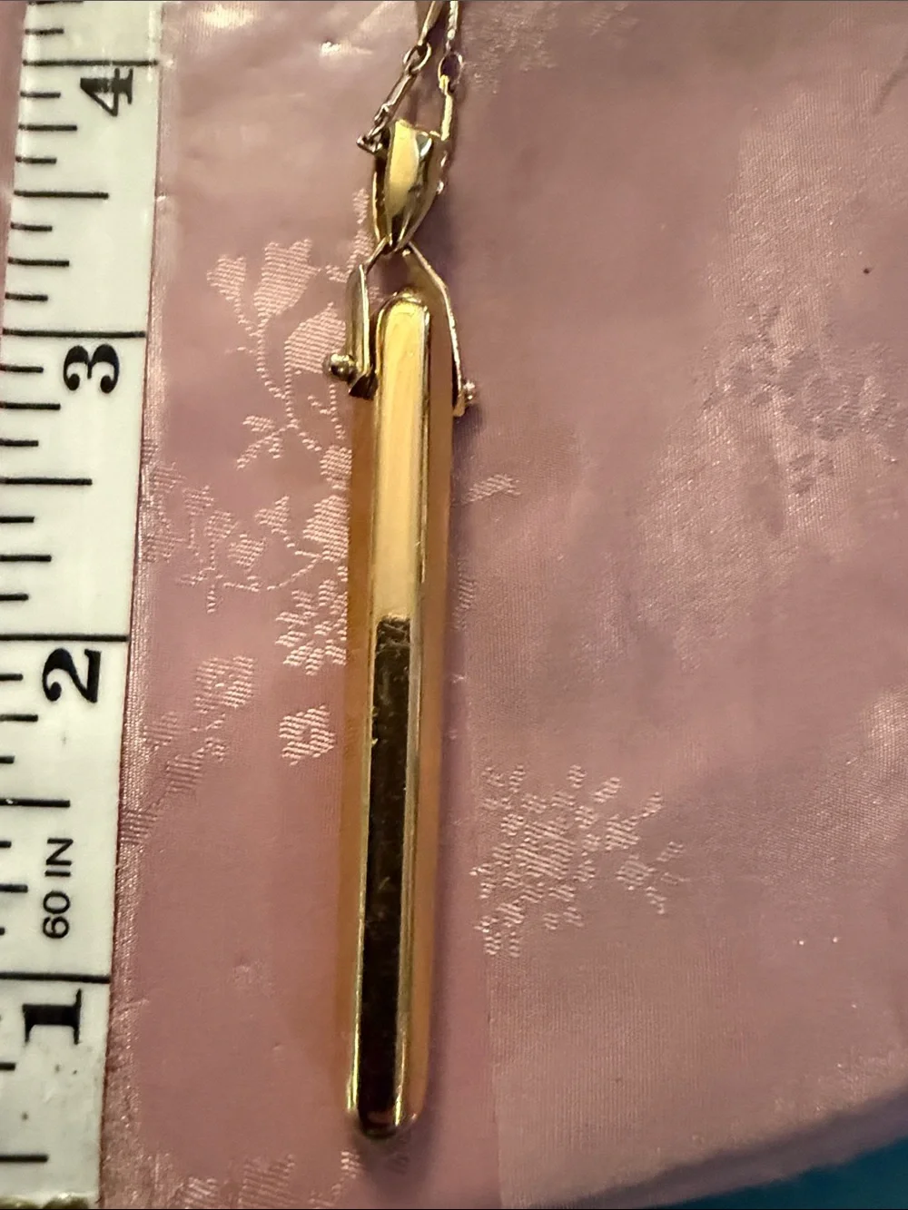 Polished Gold Bar Pendant Necklace by Bell and dot - Picture 2 of 4
